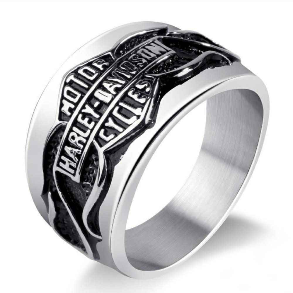 Mens stainless steel harley  ring